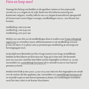 beeldenroute a.s.r. aegon mariahoeve den haag dna kunstpost 26 mei 2024 anneloes groot uitnodiging